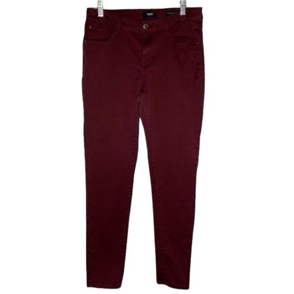 Kensie Jeans Women’s 8/29 Maroon Burgundy Denim Knockout Skinny Mid Rise Stretch - Picture 1 of 9